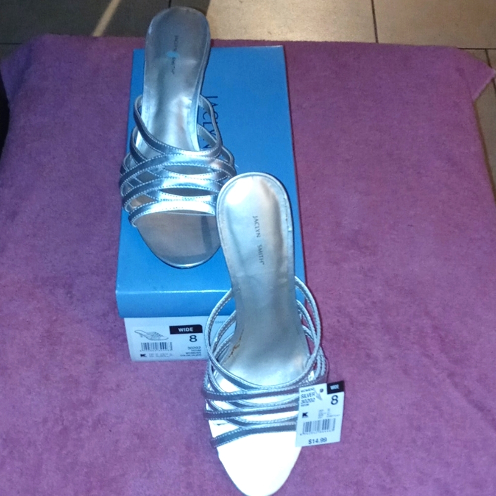 Jacklyn Smith Silver Strappy Tatum Heels